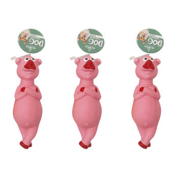 3PK Pro Pet Care Squeaky Animal Latex Interactive Dog Toy 21m Assorted