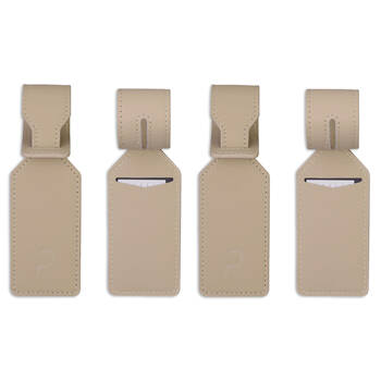 2x 2pc Paklite Adjustable ID Luggage Accessory Tag Set w/ Loop Strap 5x26cm Clay