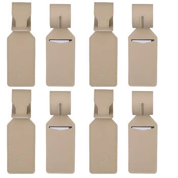 4x 2pc Paklite Adjustable ID Luggage Accessory Tag Set w/ Loop Strap 5x26cm Clay