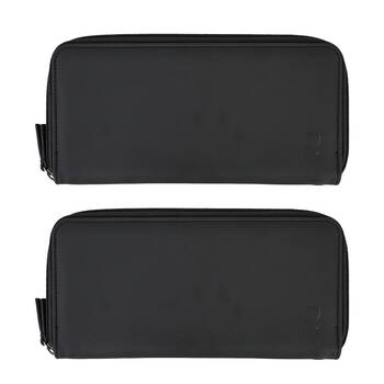 2PK Paklite Travelling Passport Holder Wallet Organiser Accessory 23.5x12x2cm Black