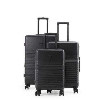 3pc Paklite Elements Travel Luggage Set Suitcase Lightweight Black
