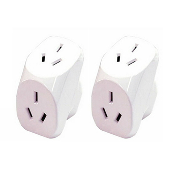 2x Sansai 10A Double Adapter Outlet Splitter