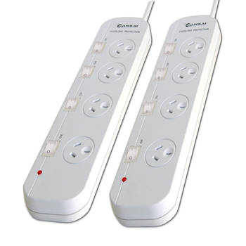 2PK Sansai 4 Individual Switch Outlet Powerboard