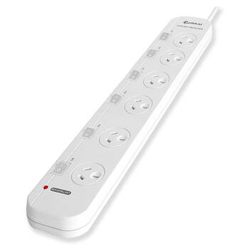Sansai 6 Way Individually Switched Outlets Powerboard