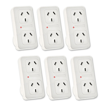 6x Vertical Powerpoint Double Adaptor