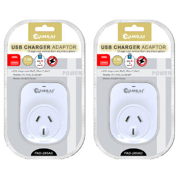 2PK Sansai Wall Charger 22.5W USB-C + A 11x7 cm Assorted