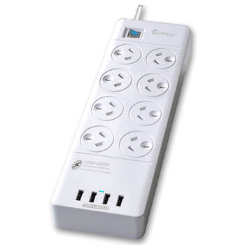 Power Board 8 Way Outlets w/ 4 USB Charging Ports & Surge Protector
