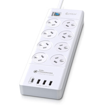 Sansai 8 Sockets USB-A/USB-C Powerboard