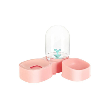Pakeway Mangosteen Pet Single Feeding Water Bowl Pink