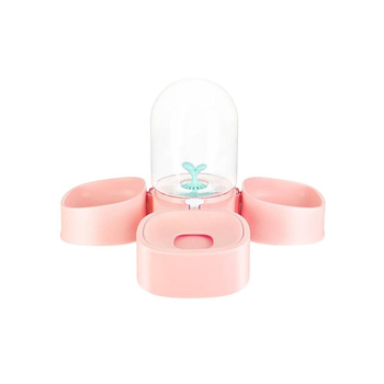 Pakeway Mangosteen Pet Dual Feeding Water Bowl Pink