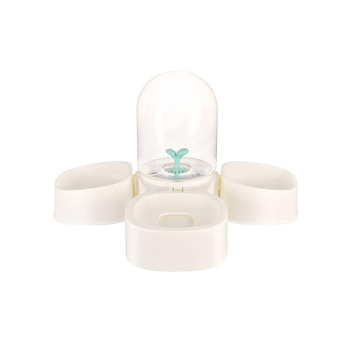 Pakeway Mangosteen Pet Dual Feeding Water Bowl White