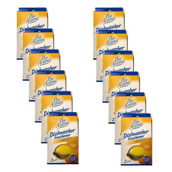 12x 2pc Pan Aroma Dishwasher Freshener Odour Eliminator - Fresh Lemon