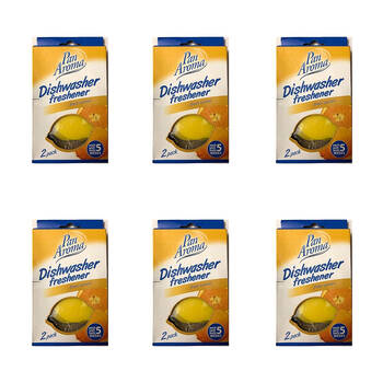 6x 2pc Pan Aroma Dishwasher Freshener Odour Eliminator - Fresh Lemon