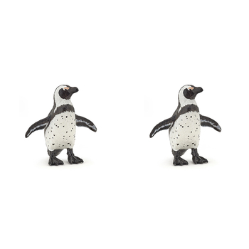 2PK Papo France African Penguin Figurine Collectible Kids Toy Black/White