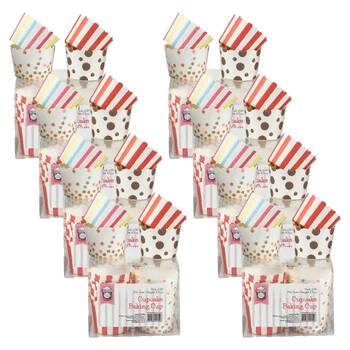 8x 40pc Topchef Cupcakes Baking Liner Cups Box Set 4.5cm Assorted