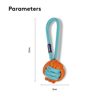Pawzcity 21cm Interactive Rope Ball w/ Loop - Bergamot