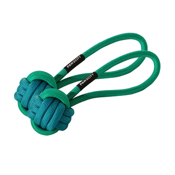 2PK Pawzcity 21cm Interactive Rope Ball w/ Loop - Cucumber