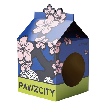 Pawzcity 63cm Cardboard Tetra-Pak Cat Scratcher House - Sakura