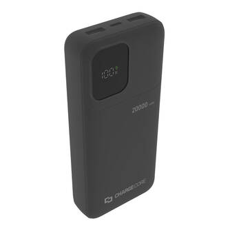 ChargeCore SafeCharge Max Powerbank 20000mAh USB-A to C & 8-Pin Black