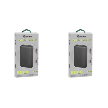 2PK Sansai Power Bank 6000mAh 22.5W w/ Kickstand 11x7 cm Assorted