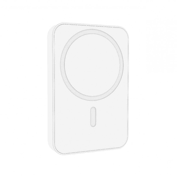 Laser 5000mAh Magnetic Wireless/USB-C Power Bank For Apple/Android White