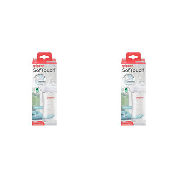2PK Pigeon 240ml Softouch Glass Baby Nursing Bottle 3m+
