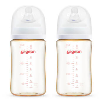 2PK Pigeon Softouch 240ml Baby Feeding Bottle w/ Y-Cut Nipple - Clear 3m+