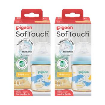 2PK Pigeon Softouch BPP Nursing Baby Bottle PPSU Ocean Dive 160ml 0m+