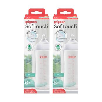 2PK Pigeon Softouch BPP Baby Bottle PP Anti-Colic 330ml 6m+