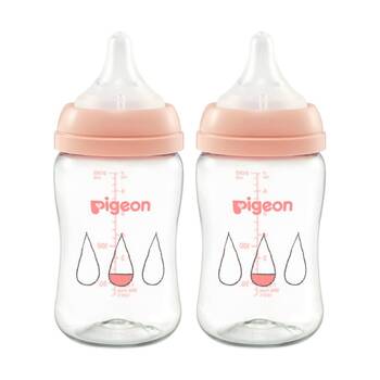 2PK Pigeon SofTouch III Bottle T-Ester 200ml Dewdrop Steriliser Safe 0m+