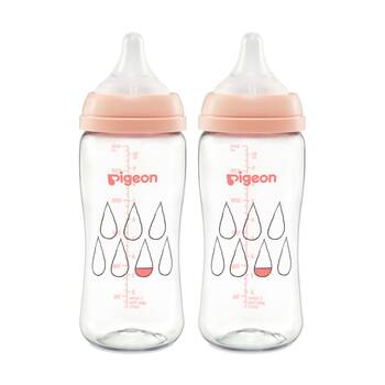 2PK Pigeon SofTouch III Bottle T-Ester 300ml Dewdrop Steriliser Safe 3m+