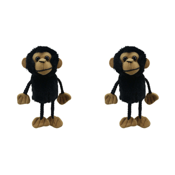 2PK The Puppet Company Chimp Finger Puppets 13cm Toy Black 12m+