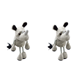 2PK The Puppet Company Rhino Finger Puppets 13cm Toy Grey 12m+