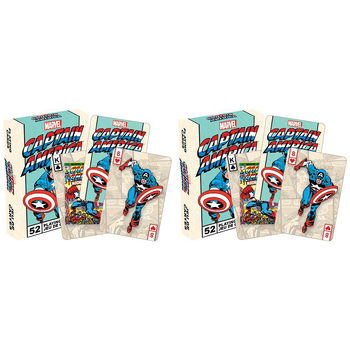 108pc Aquarius Marvel Captain America Retro Playing Cards Deck 3y+