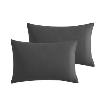 2pc Ardor Boudoir Waterproof Microfibre Pillowcases Black 48x74cm