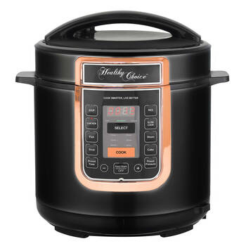 Healthy Choice 6L Pressure Cooker - Black/Rose Gold