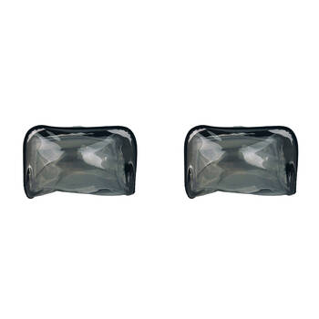 2PK Frankie & Me Women's Clear Zip Makeup Cosmetics Toiletry Bag 24x15.5cm Black