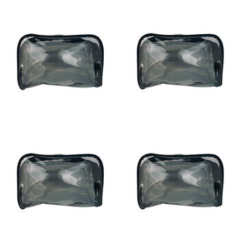 4PK Frankie & Me Women's Clear Zip Makeup Cosmetics Toiletry Bag 24x15.5cm Black