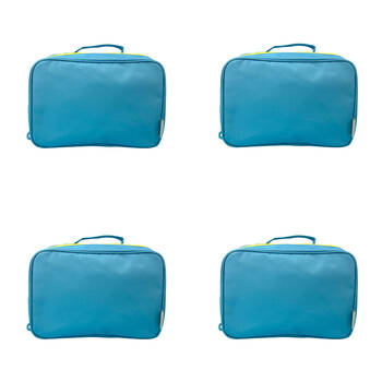 4PK Frankie & Me Women's Zip Makeup Cosmetics Hanging Travel Toiletry Bag 27cm Blue