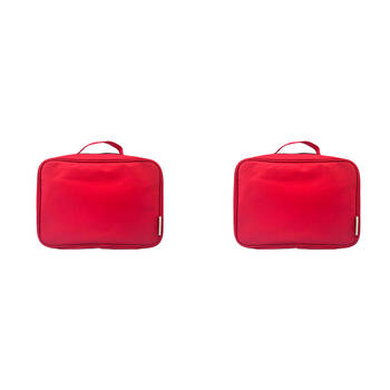 2PK Frankie & Me Womens Zip Makeup Cosmetics Hanging Travel Toiletry Bag 27x20cm Red