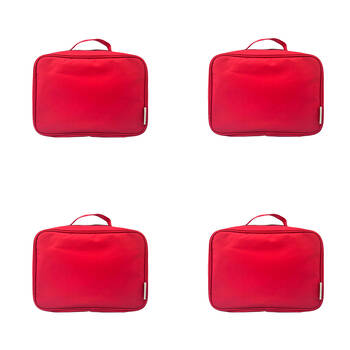 4PK Frankie & Me Womens Zip Makeup Cosmetics Hanging Travel Toiletry Bag 27x20cm Red