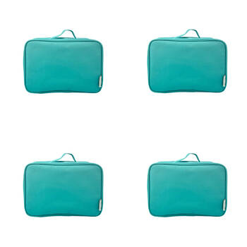 4PK Frankie & Me Women's Zip Makeup Cosmetics Hanging Travel Toiletry Bag 27cm Green