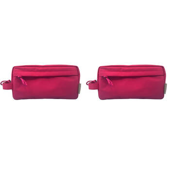 2PK Frankie & Me Women's Rectangular Zip Makeup Cosmetics Toiletry Bag 25x13cm Pink