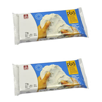 2PK SIO-2 Plus Economy Self-Hardening Air-Dry Sculpting Clay 1kg Natural White