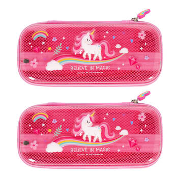2PK Legami Wonderwow Pencil Case Stationery Organiser 50x23cm Pink Unicorn