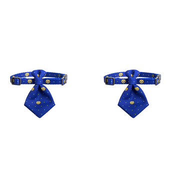 2x Pidan Adjustable 18-30cm Pet Cat Necktie - Blue Tigers