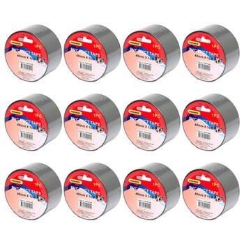 12PK Tool Rich PVC Duct Tape w/High Strength Adhesive Repair 4.8x1000cm Assorted