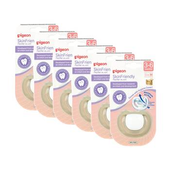 6PK Pigeon Skin Friendly Baby Pacifier Medium Silicone Dummy/Soother 3-6m