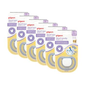 6PK Pigeon Skin Friendly Baby Pacifier Large Silicone Dummy/Soother 6-18m