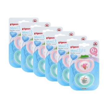 6x 2pc Pigeon Minilight Baby Pacifier Twin Pack Silicone Dummy/Soother 6m+